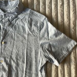 All Saints Light Gray Casual Shirt M short sleeve